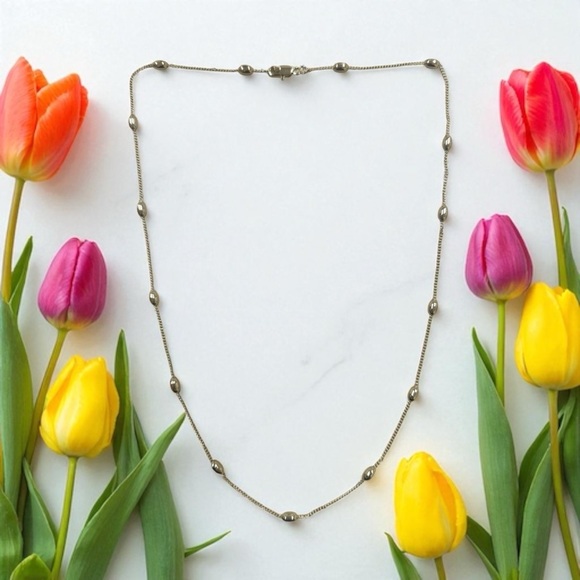 Oval Beaded 14k Gold Electroplated 22 inch Necklace - Picture 2 of 5